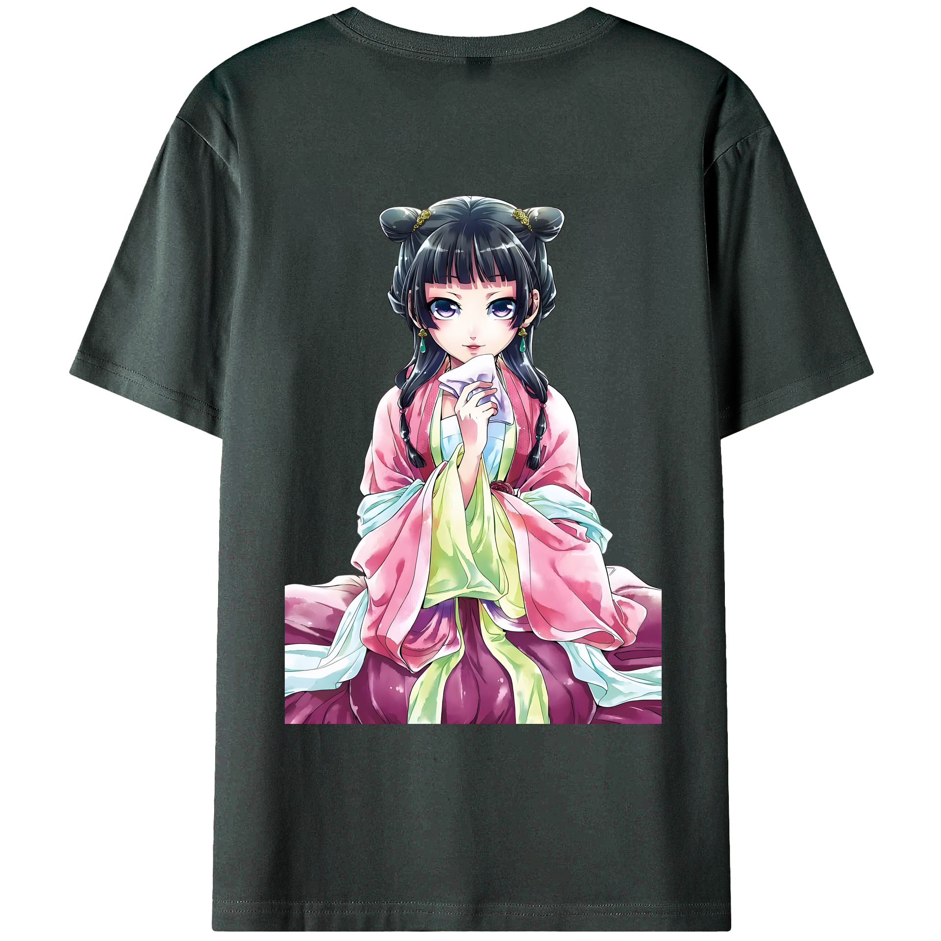 （画像用） 薬屋のひとりごと The Apothecary Diaries 綿100％ メンズ半袖Tシャツ（バックプリント） 通気性